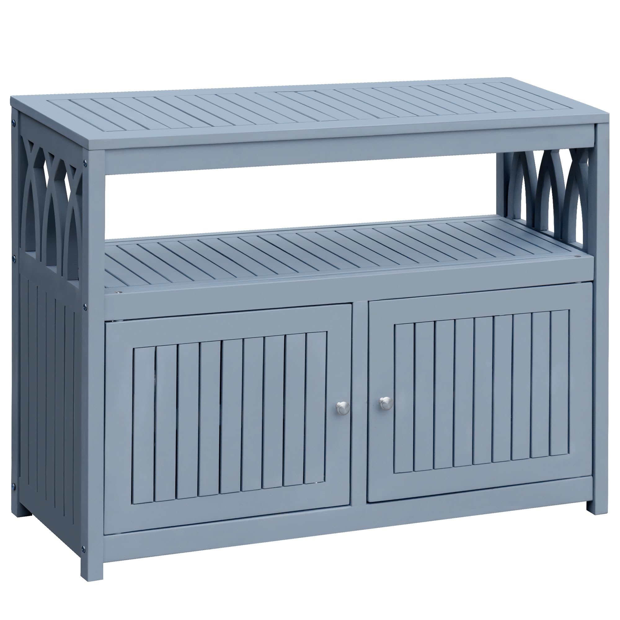 Flamaker Acacia Wood Cabinet with Magnetic Doors