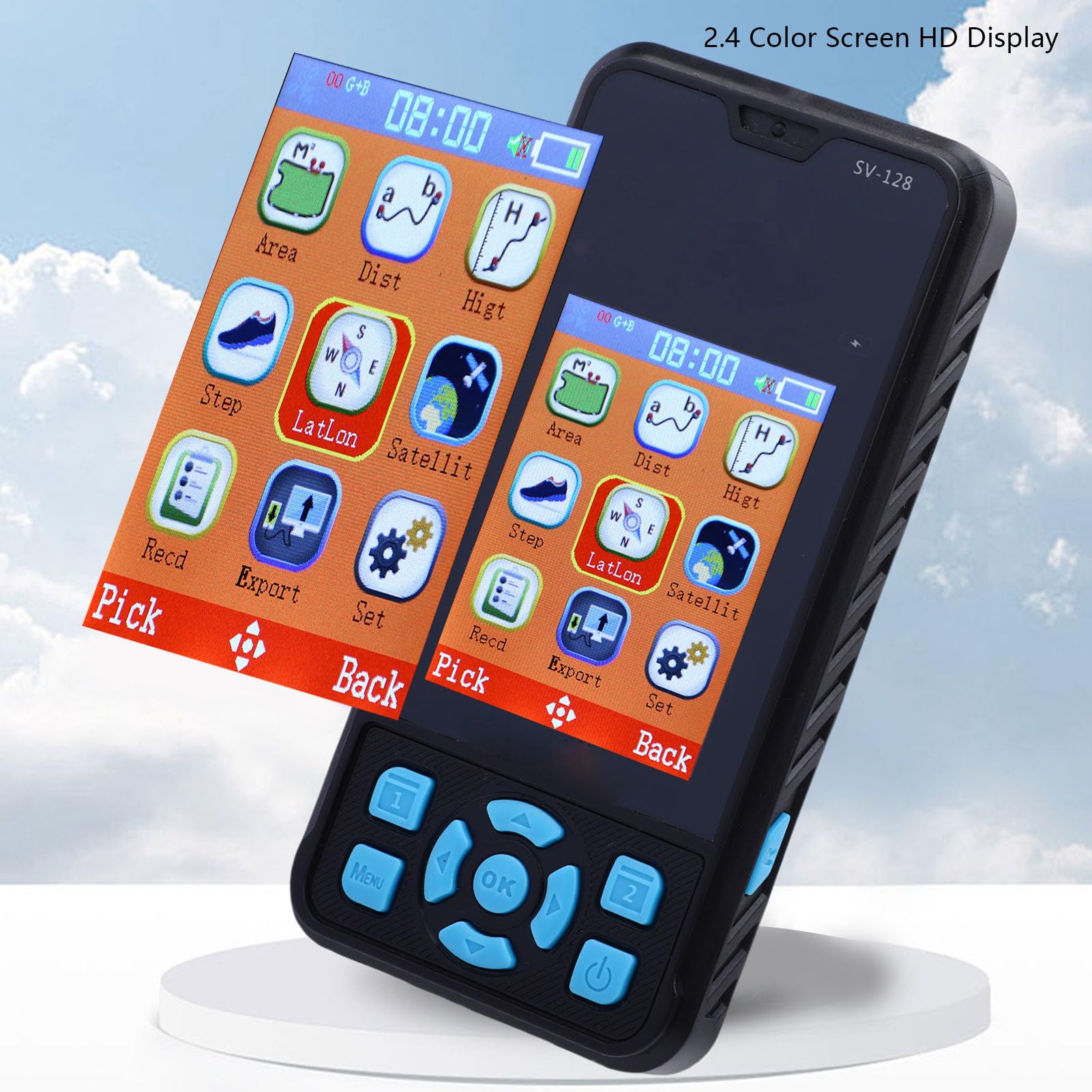 Zerodis Appareil de Mesure de GPS, Compteur Terrestre GPS Portable, équipement D'arpentage Facile à Transporter pour Les Ranchs, Les Jardins, Les Terres Agricoles et la Mesure de