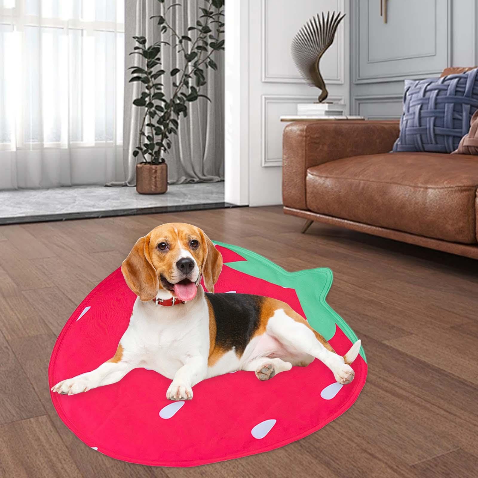 Alfombrilla para Perros, Almohadilla para Dormir, Cama Portátil Impermeable, Manta para Gatos para Suelo, Caseta, Fresa