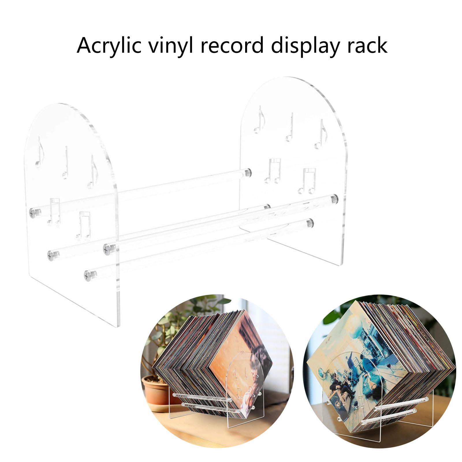 Espositore per dischi in vinile per appassionati di musica e collezionisti, supporto trasparente per riviste per album