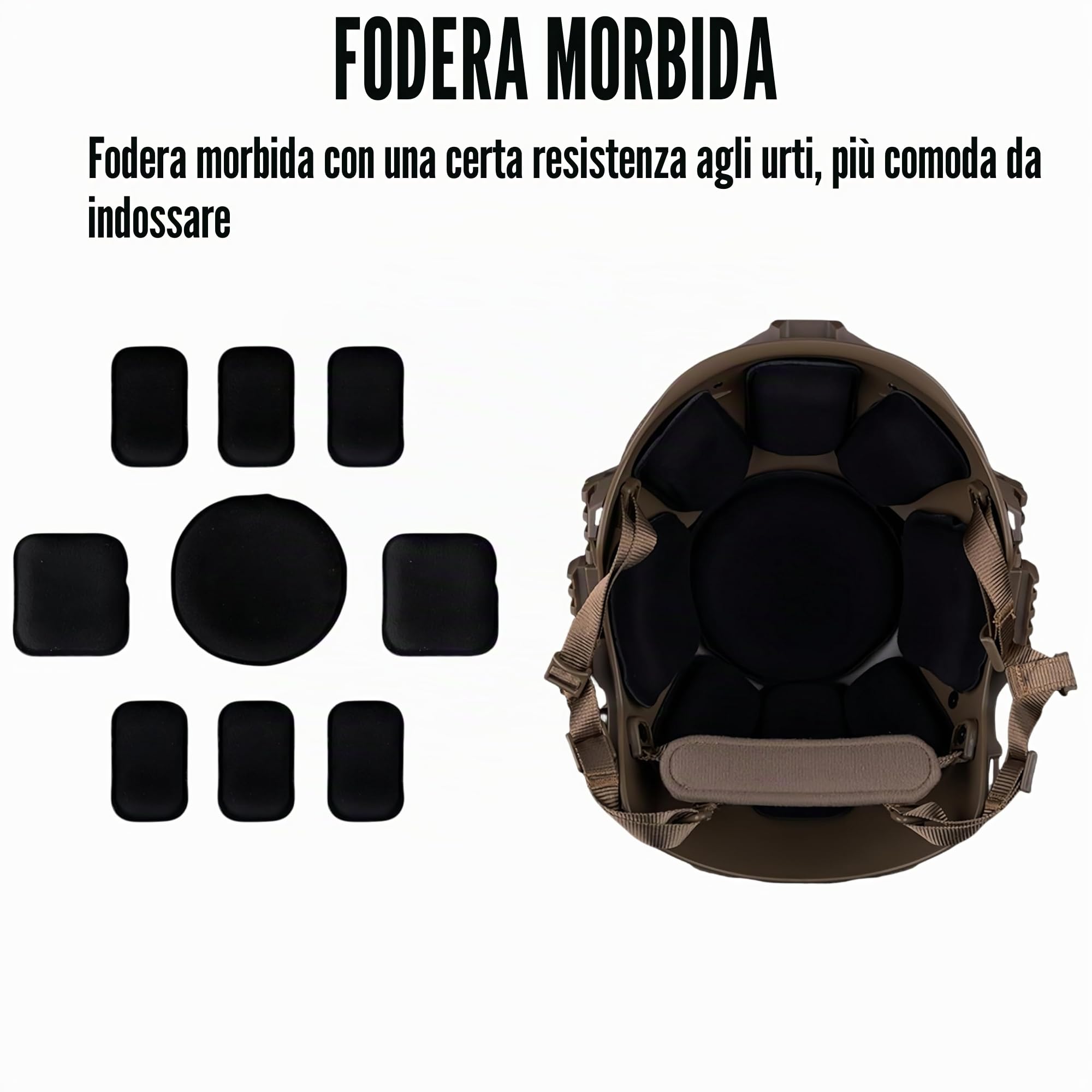 Casco tattico W.endy 3.0 versione semplificata, casco protettivo da softair per addestramento al combattimento e caccia, attrezzatura sportiva per esterni