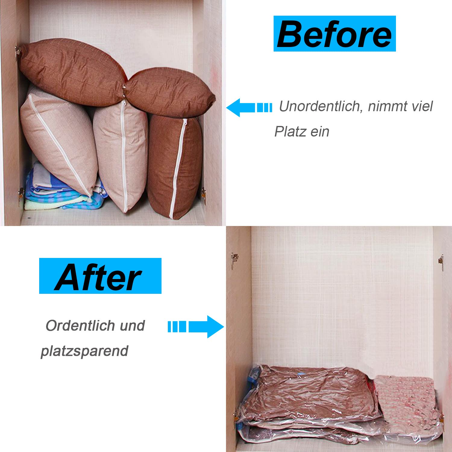 10 sacchetti sottovuoto salvaspazio spessi riutilizzabili senza perdite con pompa manuale per coperte acquista in modo economico - spedizione gratuita, recensioni reali con foto