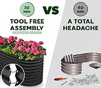 Vista 2 de Plant & Plot Camas de jardín elevadas galvanizadas para exteriores/ Jardinera elevada de 4 x 2 x 2 pies para jardinería, verduras, flores, caja