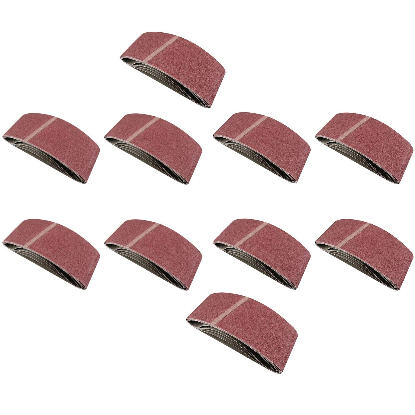 Bandes abrasives grain 80 (457x75 mm, lot de 50) pour ponceuse à bande