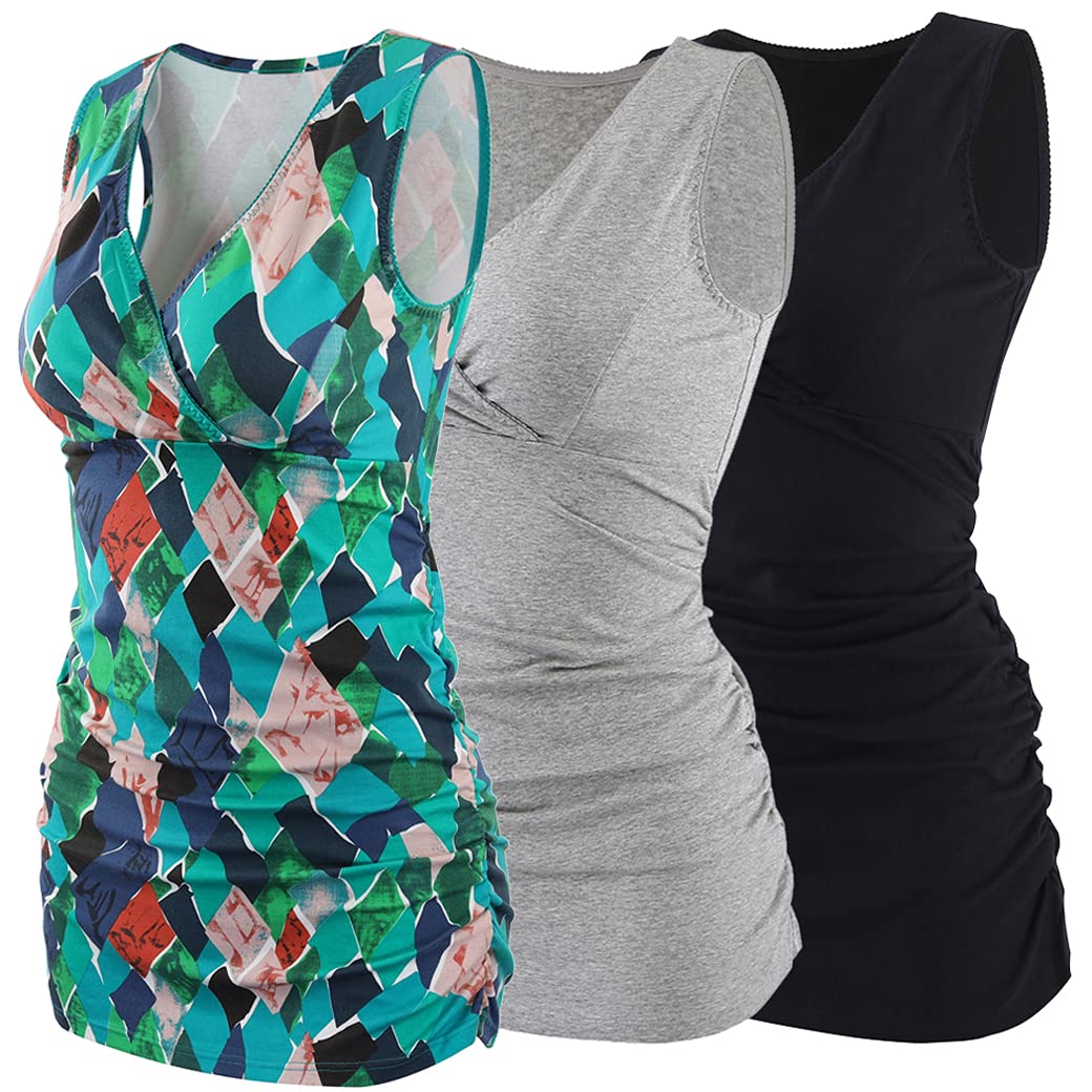 COLOMI Camiseta sin mangas de lactancia para maternidad, camiseta de pijama para lactancia, brasier para dormir para lactancia