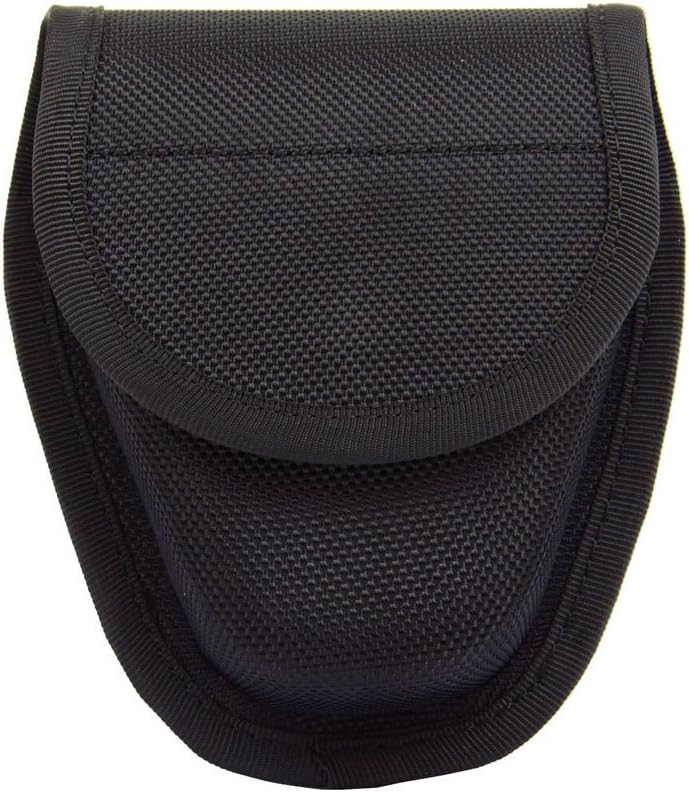 TTGTACTICAL Hidden Snap Handcuff Case Law Enforcement Military Standard Cuff Pouch with Belt Loop Black