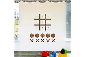 Rustic Wood Tic Tac Toe Game Wall Art for Living Room Decor