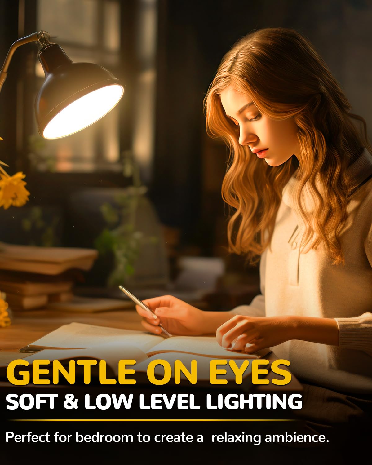 Tobebright 2.5W E27 LED Screw in Light Bulb Warm White,G45 Golf Ball Edison Large Screw Vintage Light Bulb 2200K for Lamps,Low Energy Bulb,Amber Glass,Equivalent 20-25W,Non-Dimmable,3-Pack - Image 4