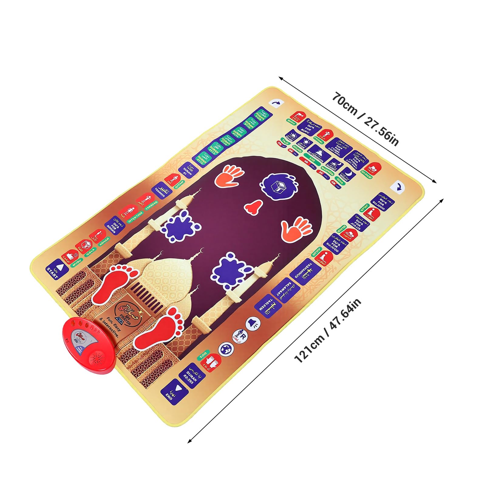 Tappetino Educativo Elettronico per Bambini con Strumento di Apprendimento con Interazione Vocale per Uso Domestico Ed Esterno In Plastica Leggera