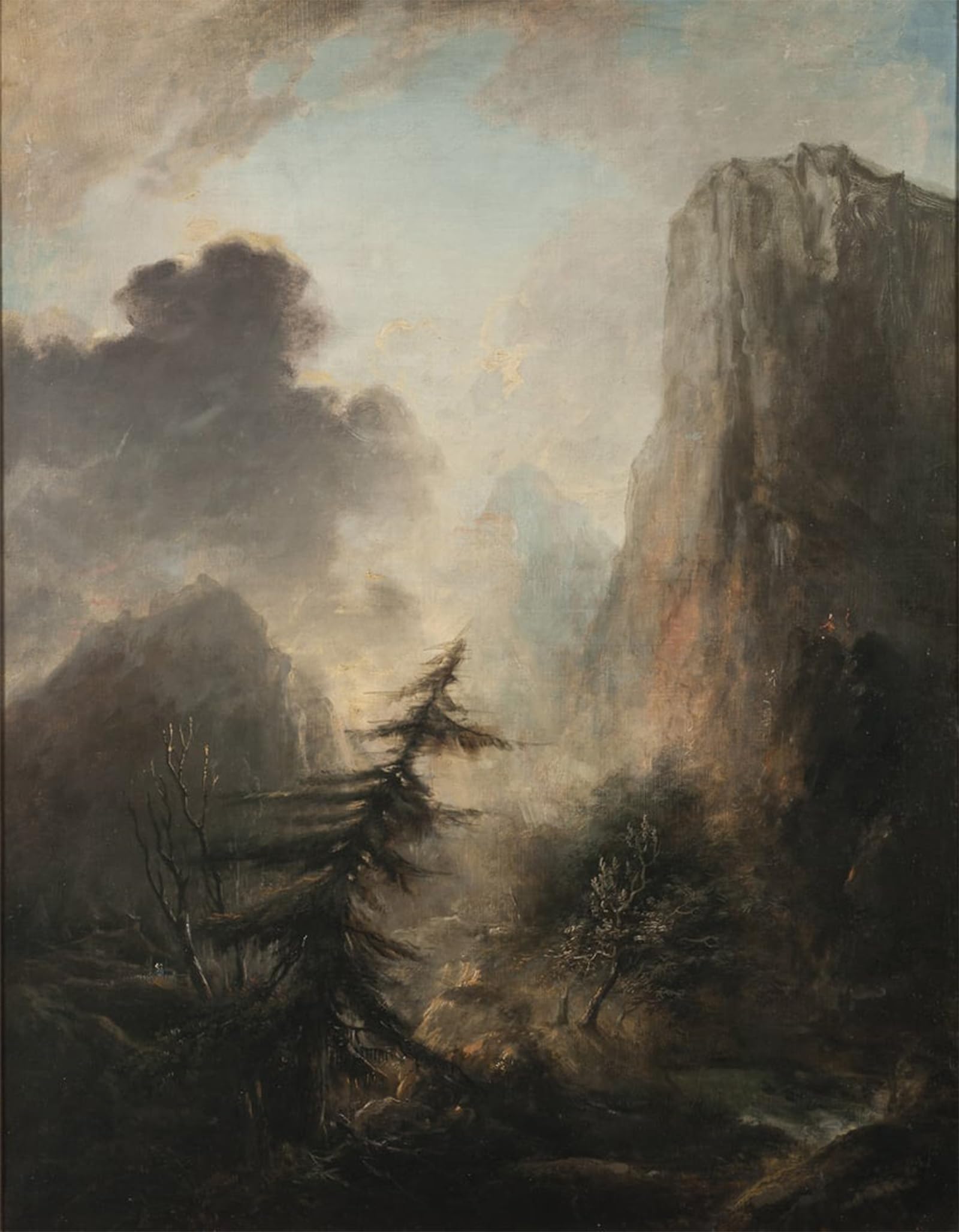 SERENDIPITP Vintage Wall Art Canvas Nordic Poster Canvas Print Picture Landscape with Spruce by Famous Artist Wall Art Poster for Home Decor 60x90cm
