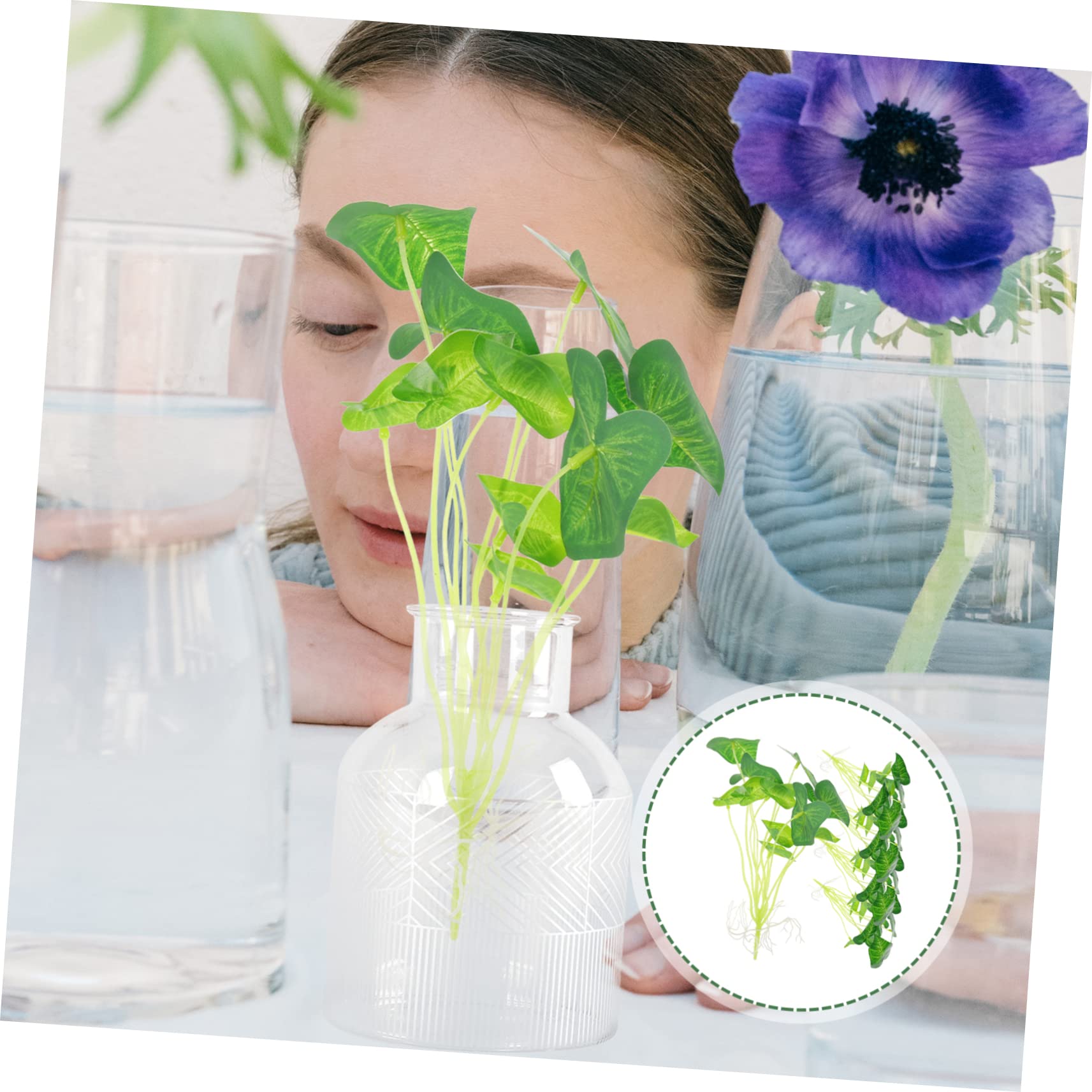 ABOOFAN 25 STK Nachgemachte Pflanzen Aquarium-Dekoration Künstliche Aquarienpflanze Simulation Wassergras Aquariensimulationspflanzen Esstisch Mittelstücke Grün Modell Anlage Seidentuch