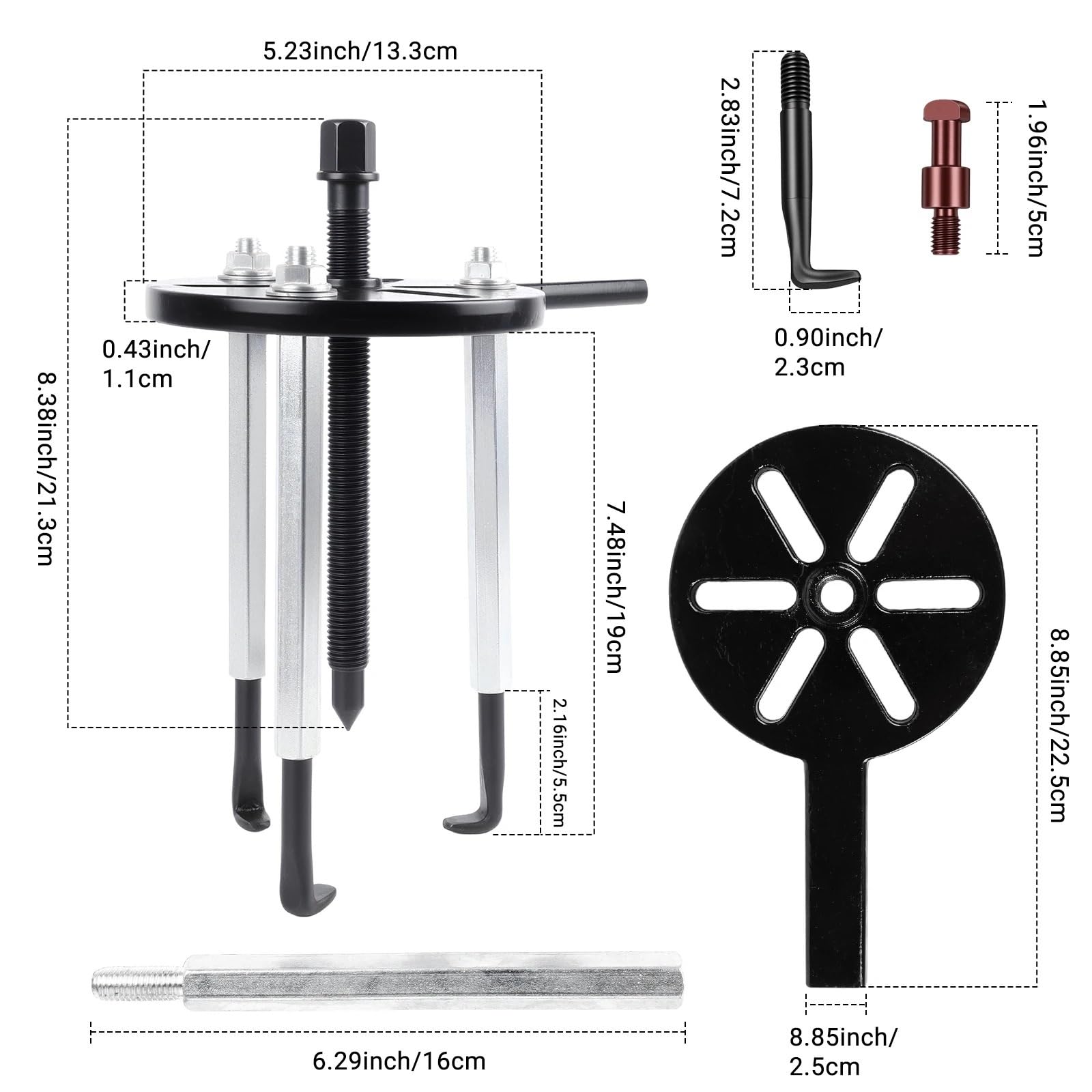 Extractor de Volante Extractor de Volante de magn Juego de Extractor de rodamientos 21 en 1, rodamiento de Varilla de tracción de Tres Garras, Herramienta de extracción de cojinetes