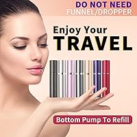 Vista 2 de Botella atomizadora de perfume (0.2 fl oz), mini atomizador de perfume portátil recargable para viajes, bomba a prueba de fugas, atomizador