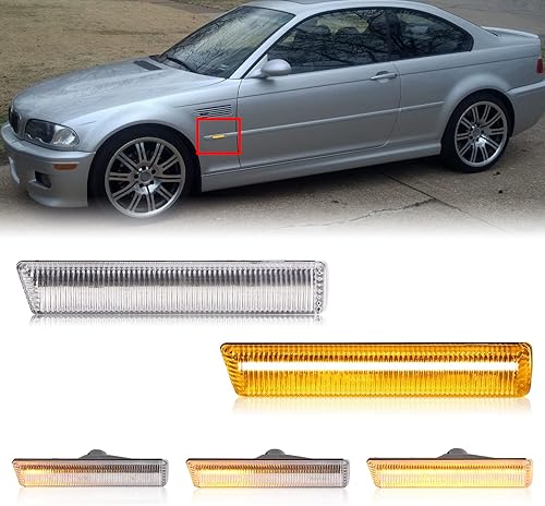 Luces direccionales LED secuenciales de repuesto para 7 Series E38 1995-2001, 3 Series E46 M3 2001-2006, lente transparente frontal ámbar dinámico