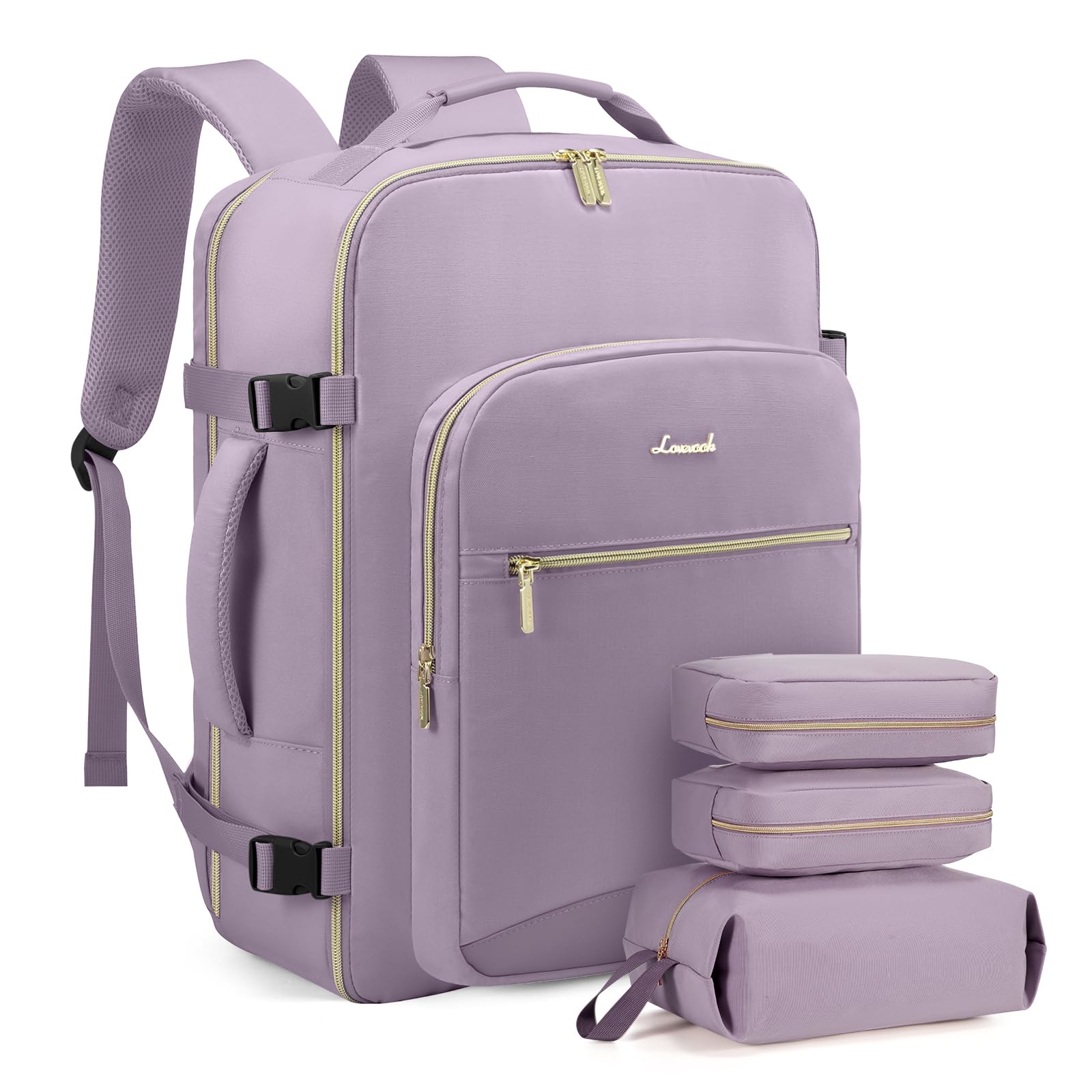 LOVEVOOK Zaino da Viaggio Aereo Bagaglio a Mano, Impermeabile Zaini Trolley Donna 40L Cabin Max per Ryanair Easyjet, Grande Zaino Porta PC 17 Pollici Valigia Borsa a Zainetto
