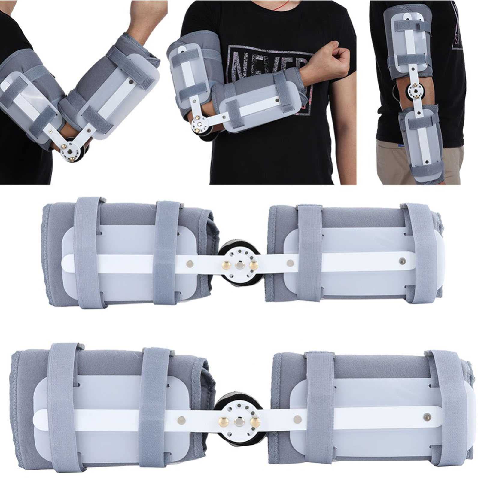 Ortesis de rodilla con bisagra Soporte de codo Soporte de articulación de codo, soporte de rehabilitación de fractura de codo transpirable ajustable, para alivio del dolor de artritis, recuperación d