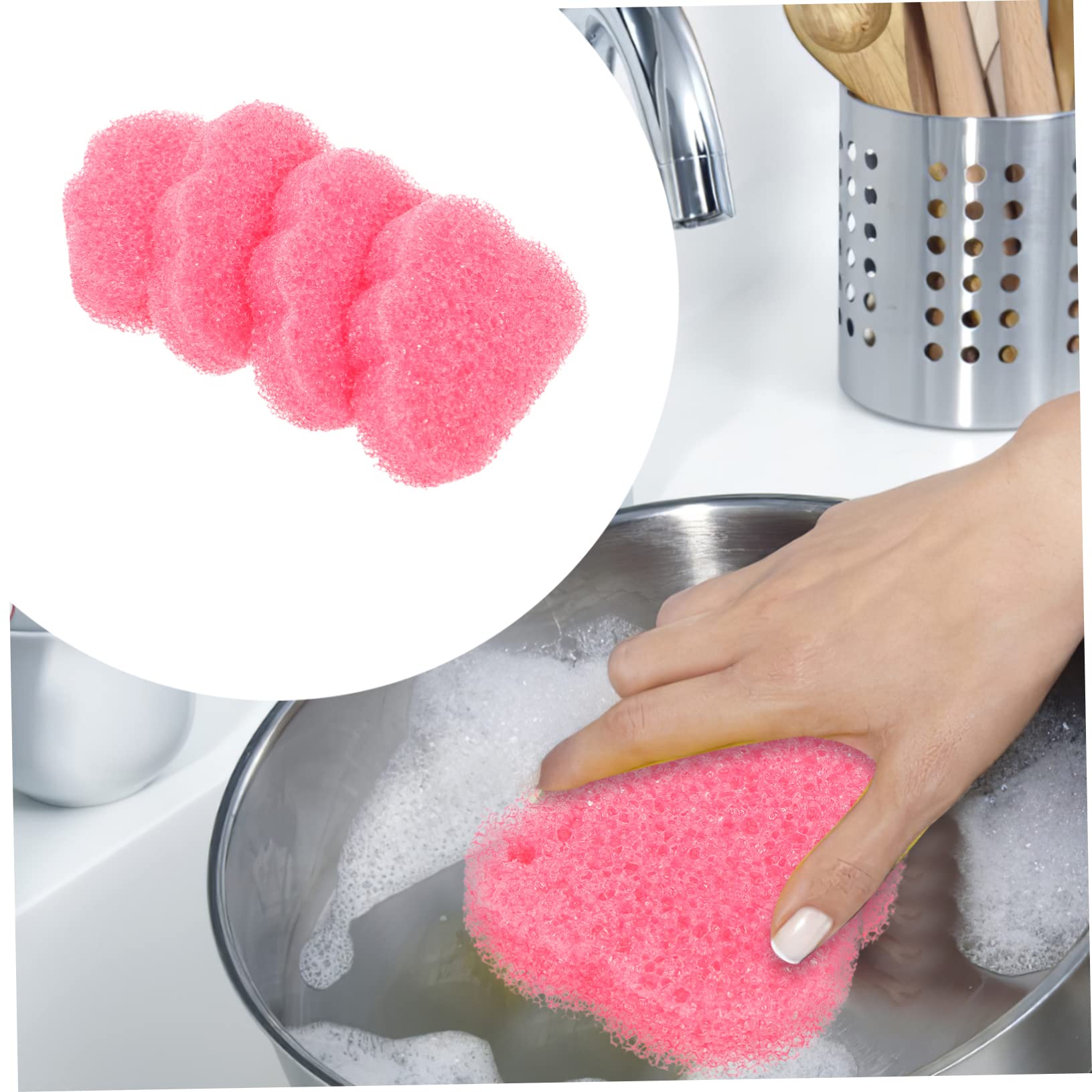 Schwämme, 4Pcs Küche Reinigung Pan Schwamm Gericht Waschen Wäscher Schüssel Waschbecken Pinsel for