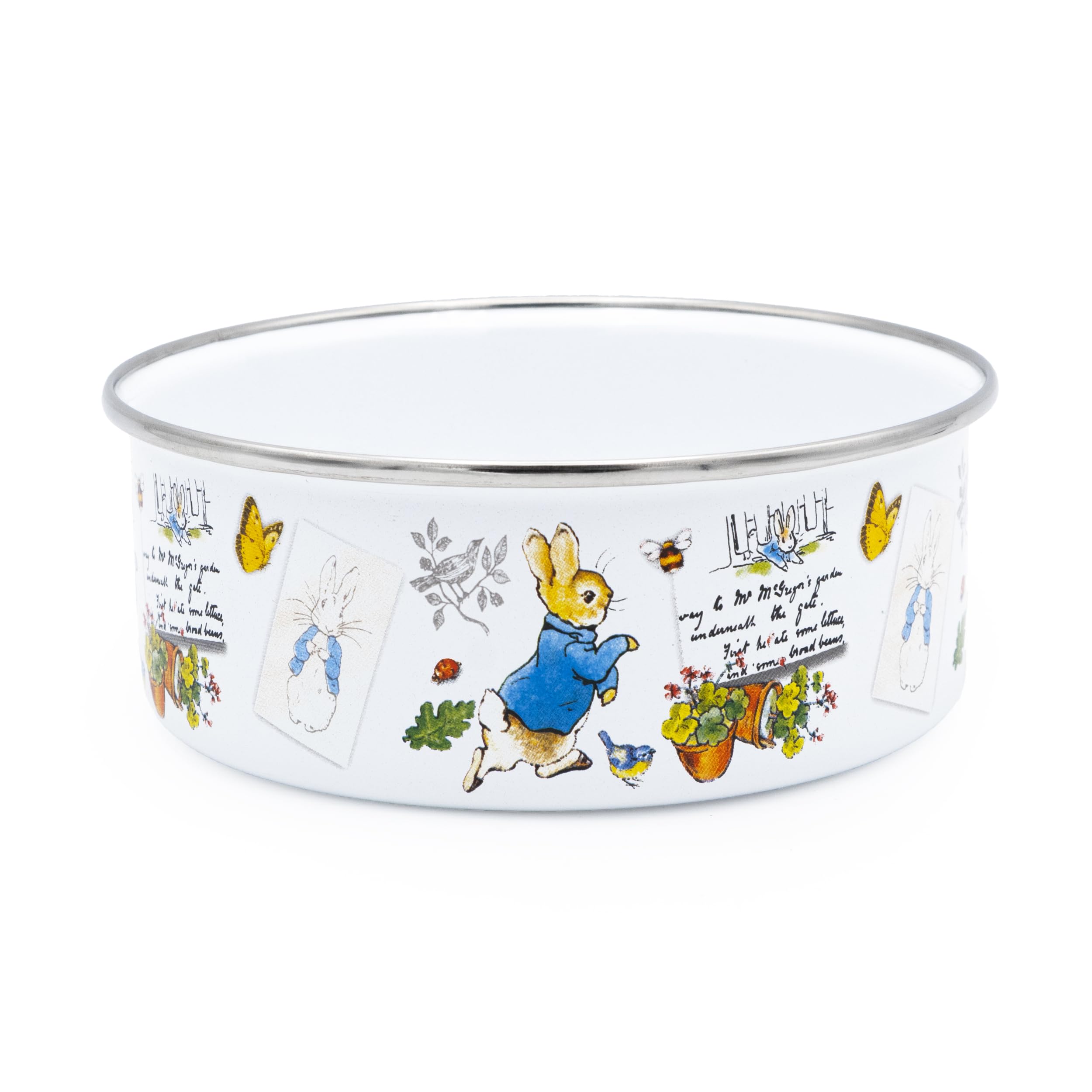 Robert Frederick Peter Rabbit Enamel Bowl | Classic Beatrix Potter Design | Lightweight Durable Kids Bowl | Dishwasher Safe Gift for Peter Rabbit Fans