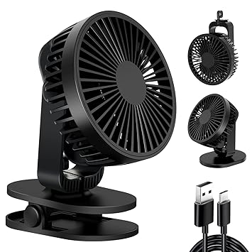 3 IN 1 Black USB Fan