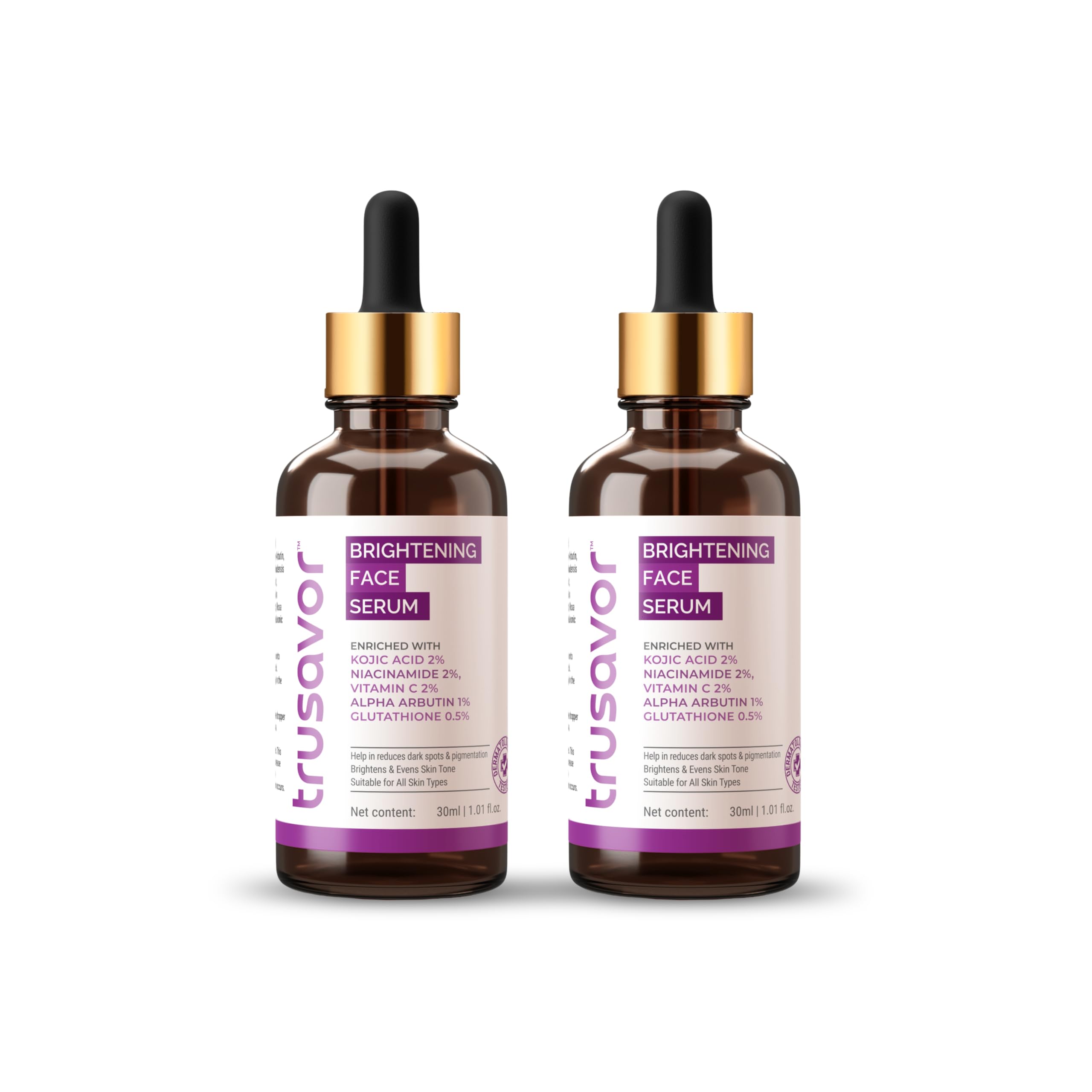 Trusavor Brightening Face Serum | Kojic Acid, Glutathione, Alpha