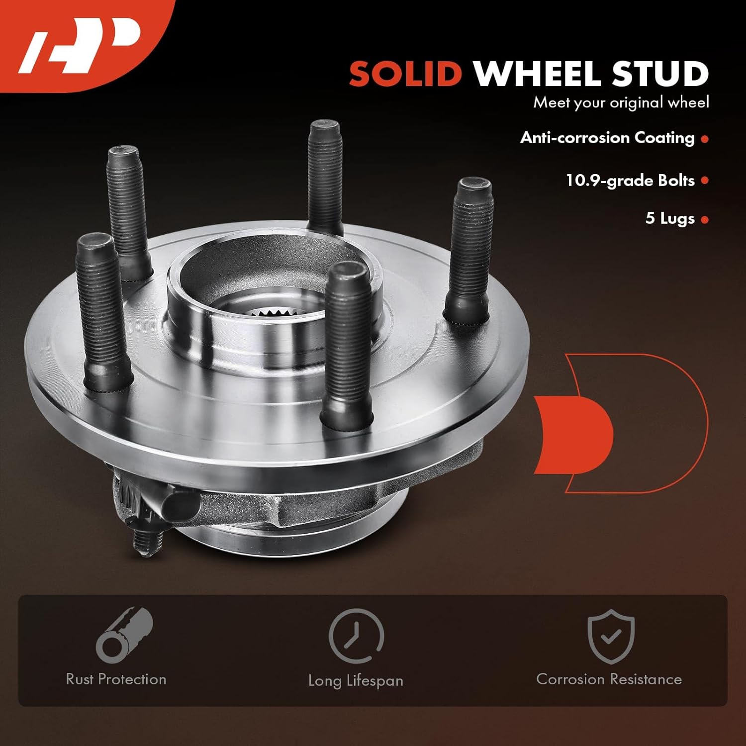 A-Premium Front Wheel Bearing and Hub Assembly with ABS & 5-Lug Compatible with Dodge Durango 2004-2005