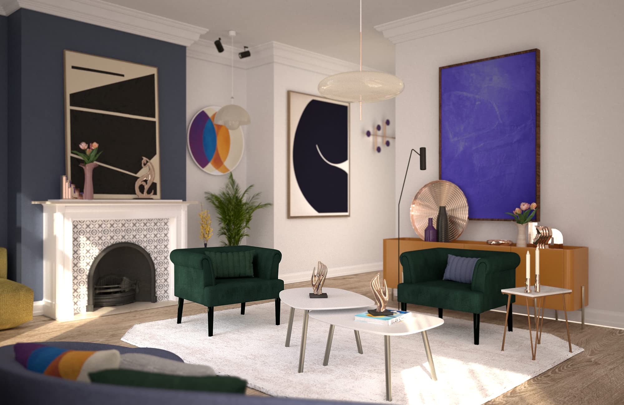 Atlantic Home Collection Charlie Sessel, Armlehnenstuhl mit Massivholzfüßen, Samt, Grün, 74 x 86x 70, (3) Grün, 74 x 86 x 70 cm