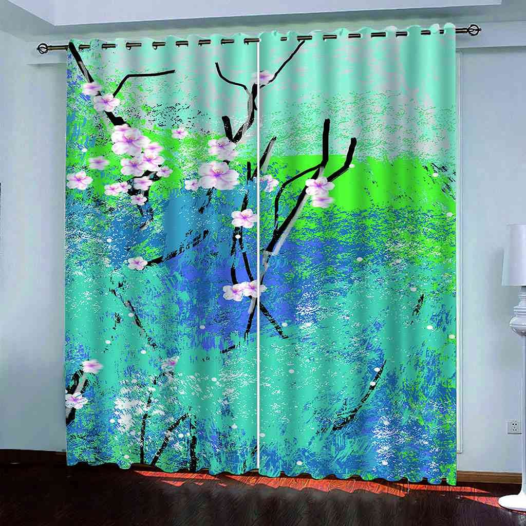 Rideau occultant thermique et phonique bleu graffiti 200x160 pour chambre d'enfant