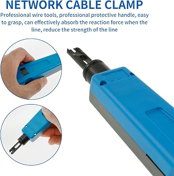 Punch Down Impact Tool with 110 and 66 Blades, Multifunction Hook Tool for Telephone Impact Terminal Insertion and cat6a/cat6/cat5e/cat5 Cable