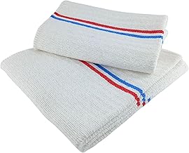 Set of 3 white embossed mops 60 x 100 cm - High resistance - Great absorbency - Ideal for all floor types - Made in France