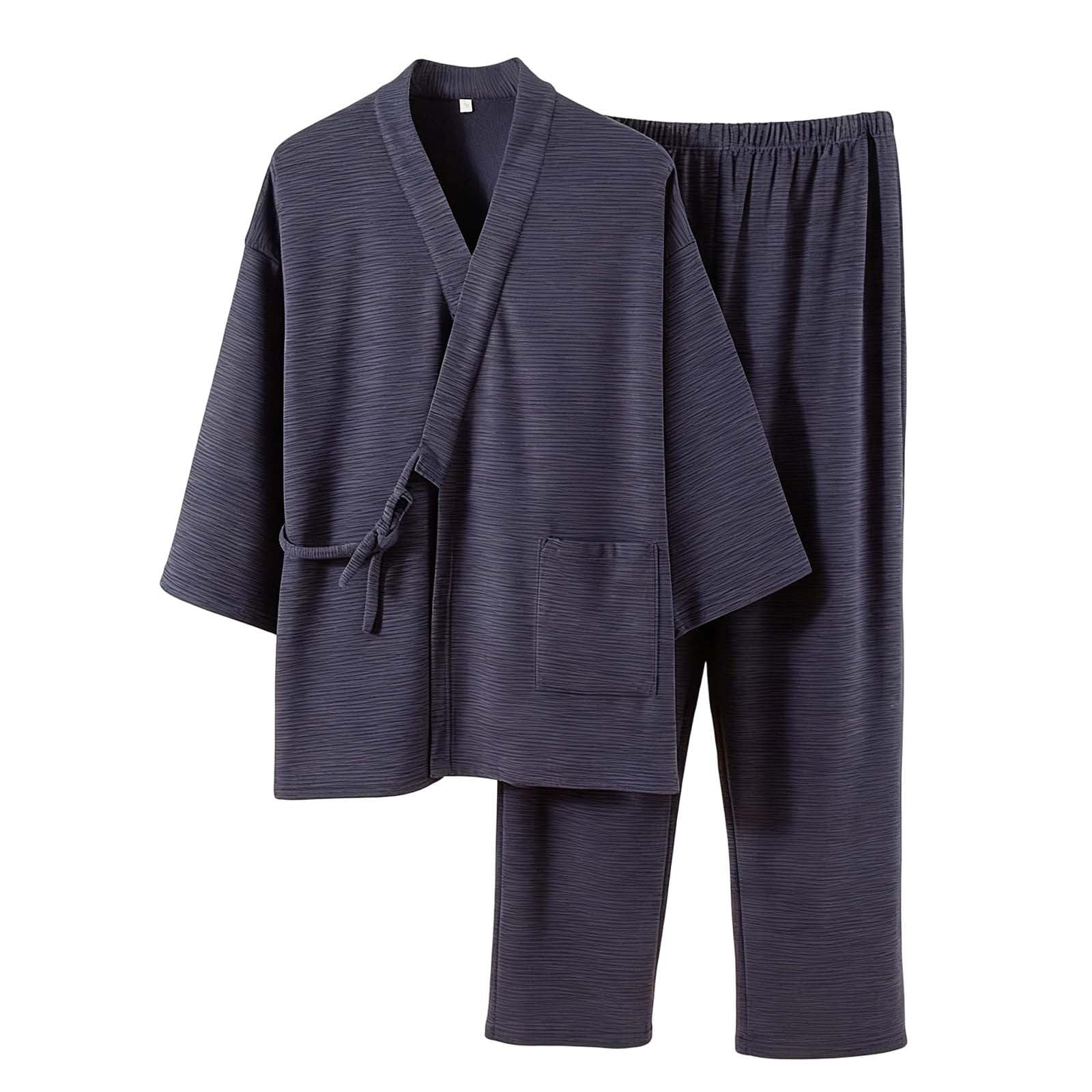 Genérico Pijama Hombre Invierno Pijama Hombre Polar Ropa de Entretiempo Conjunto Casual De Dos Piezas Manga Larga Terciopelo Suave para Primavera Y Otoño