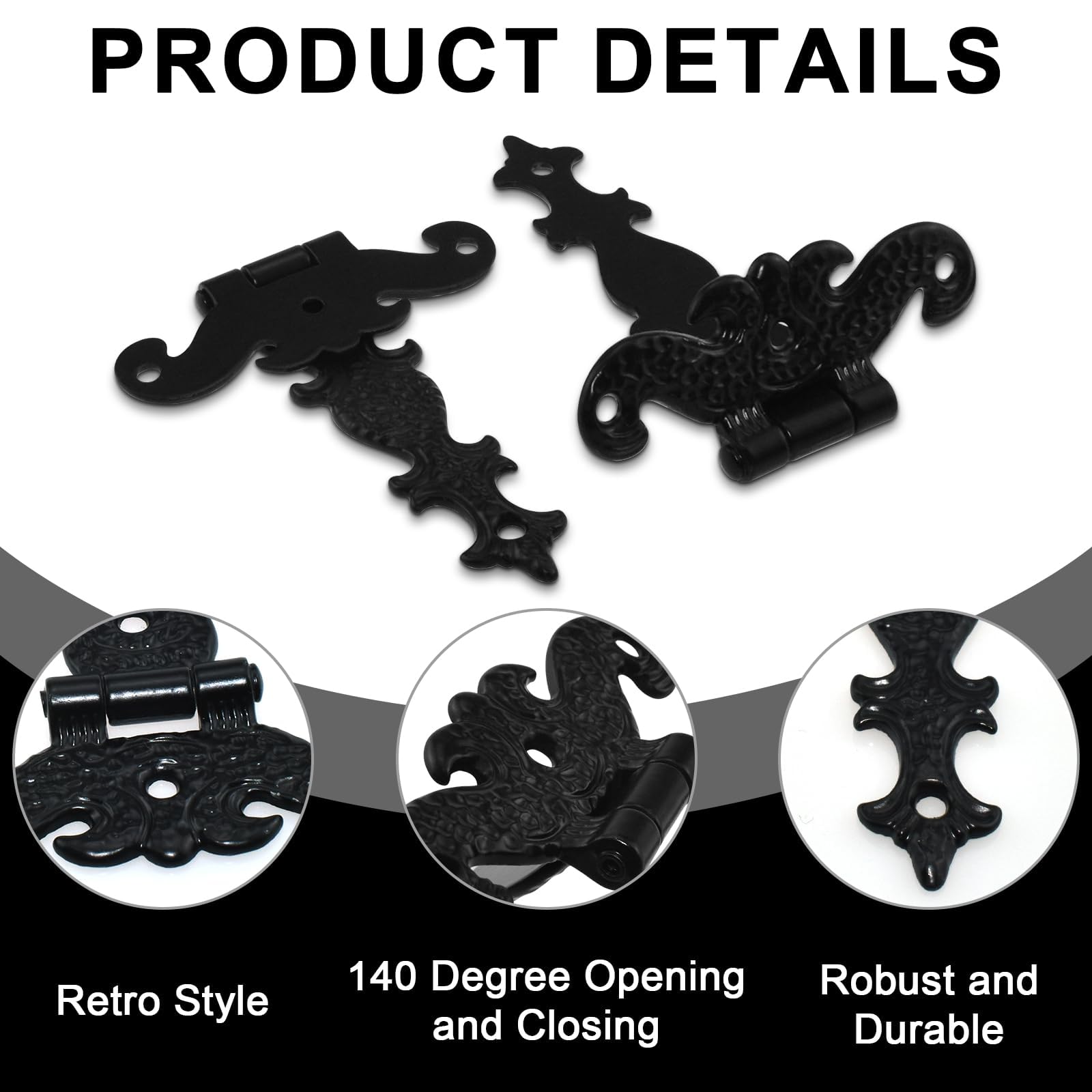 Vintage T-Shape Hinges - Decorative Cabinet Hardware -3