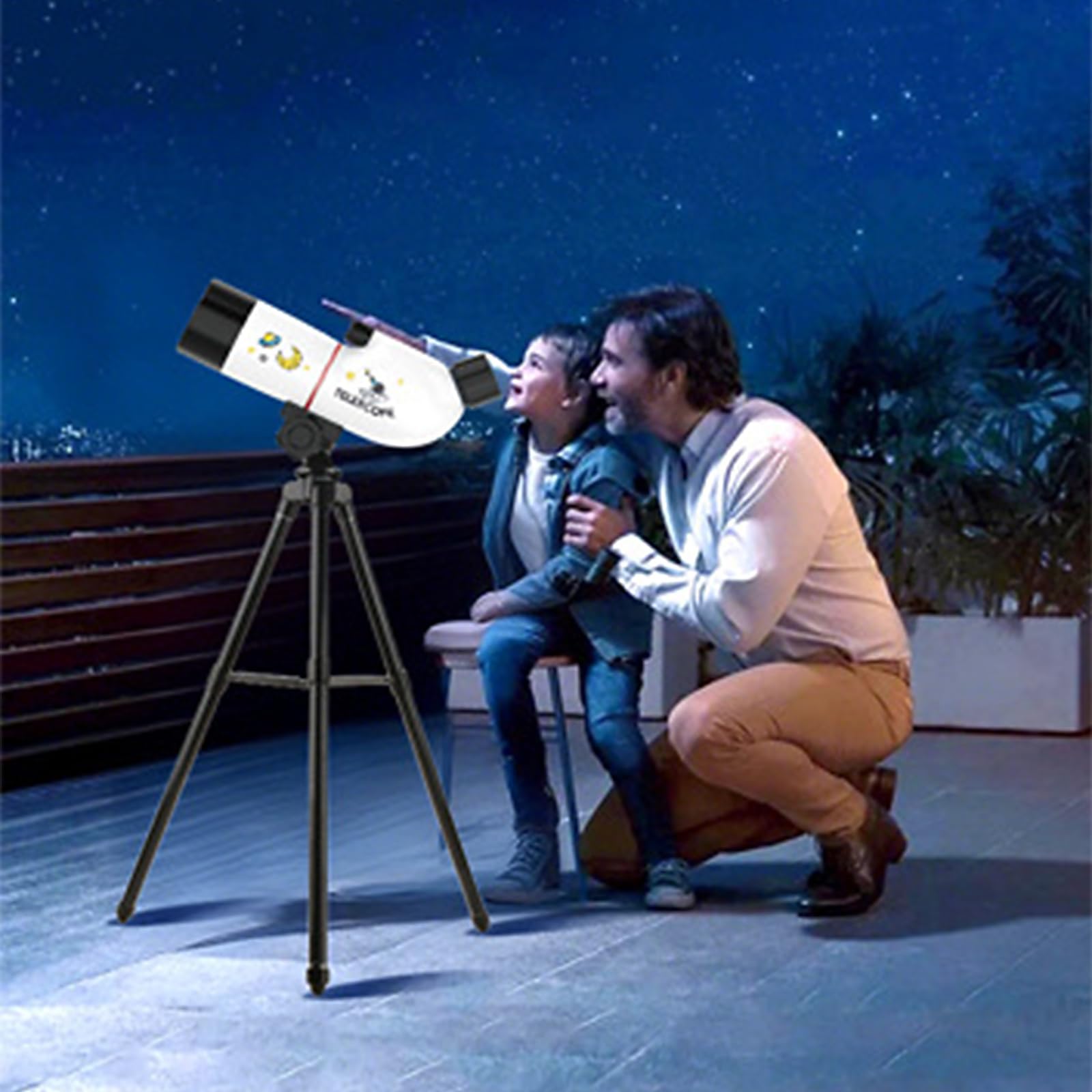 Telescopio Astronómico para Principiantes Ajustable 40X Aprendizaje Educativo para Niños Estudiantes Niños
