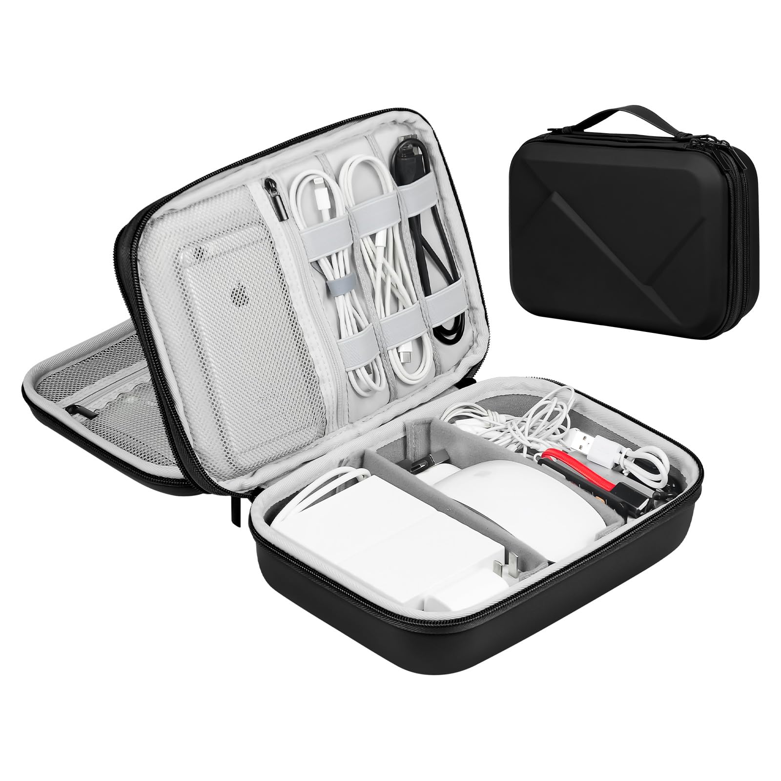 miloocul EVA Electronic Accessories Storage Case Large Shockproof Waterproof Storage Bag for Electronics Organizer Portable Cable Storage Bag for