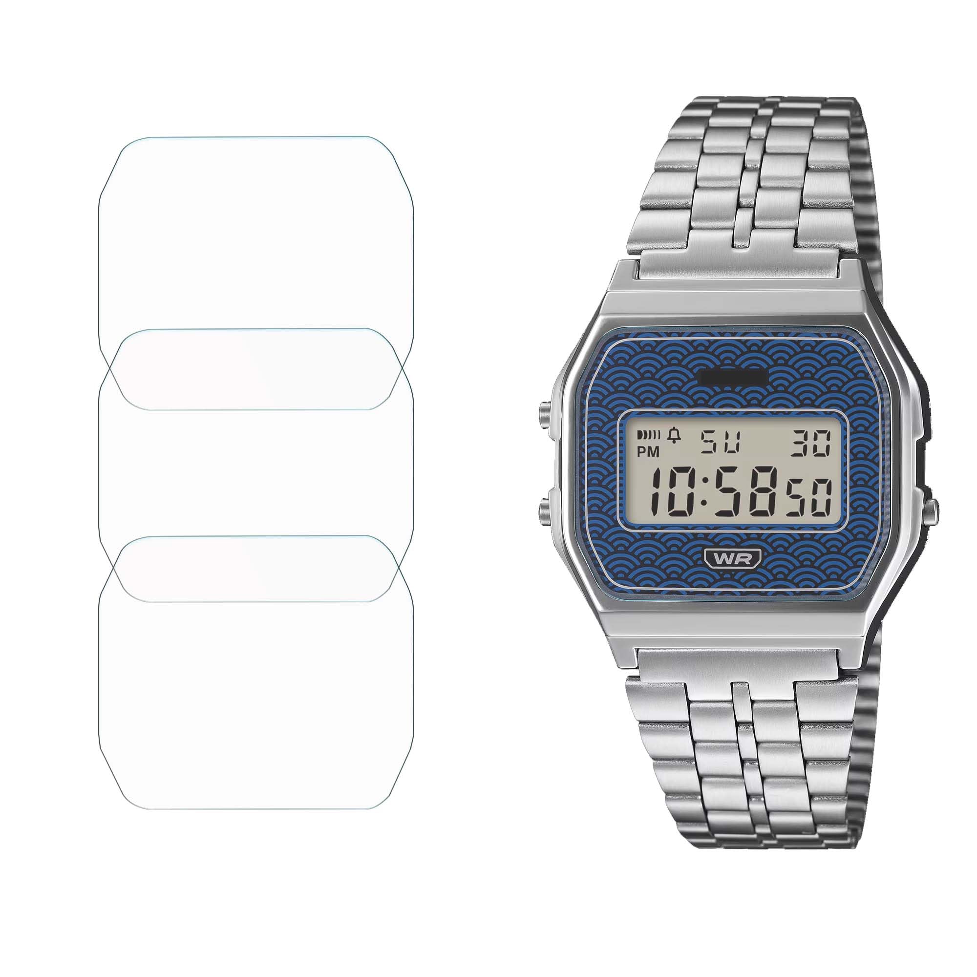 FCS Smart Watch screen guard for Casio VINTAGE A159WEVJ-2 | Pack of 3 | Edge to Edge Coverage | Ultrathin 0.33mm 9H anti shock flexible screen protector-picture-24