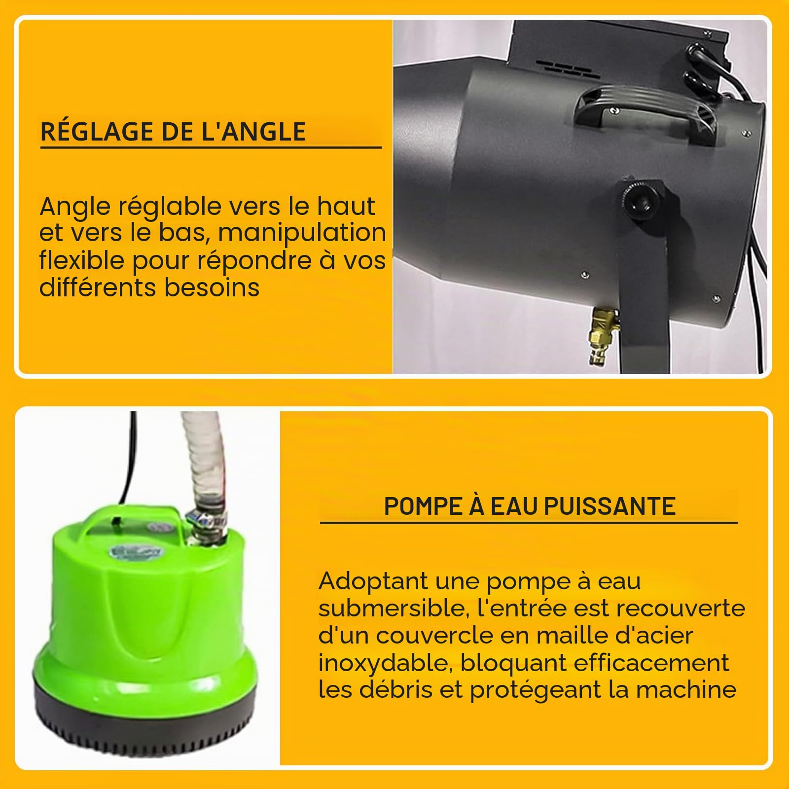 Grande Machine à Mousse, Canon a Mousse Haute Puissance 1000W, Machine a Bulle à Angle Réglable pour Fête en Plein Air, Baignade Estivale pour Enfants, Distance de 6 à 10 m/Zone de 80 ㎡ Black