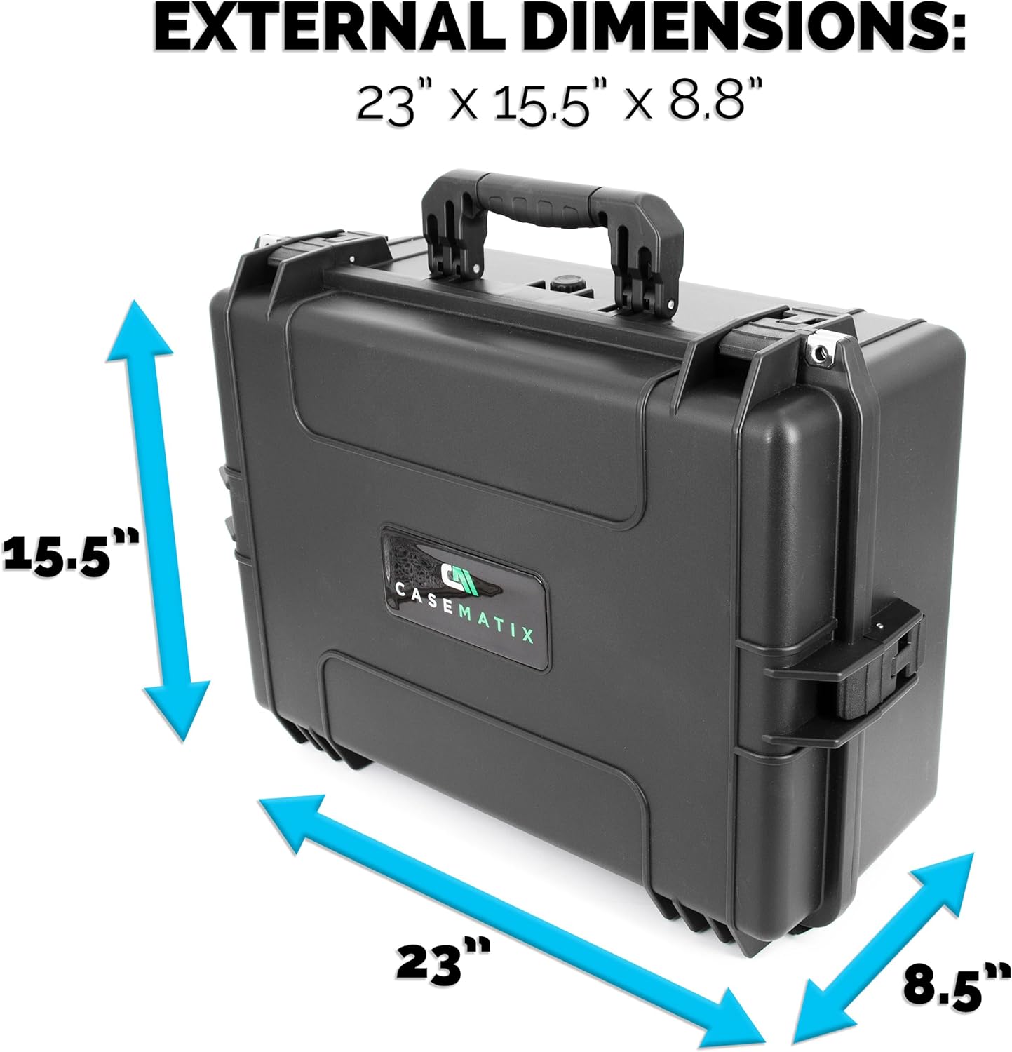 CASEMATIX IPX7 Waterproof Hard Travel Case Compatible with Square Register POS System, Point of Sale Stand & POS Accessories, Impact-Resistant Protective Foam Storage – Case Only