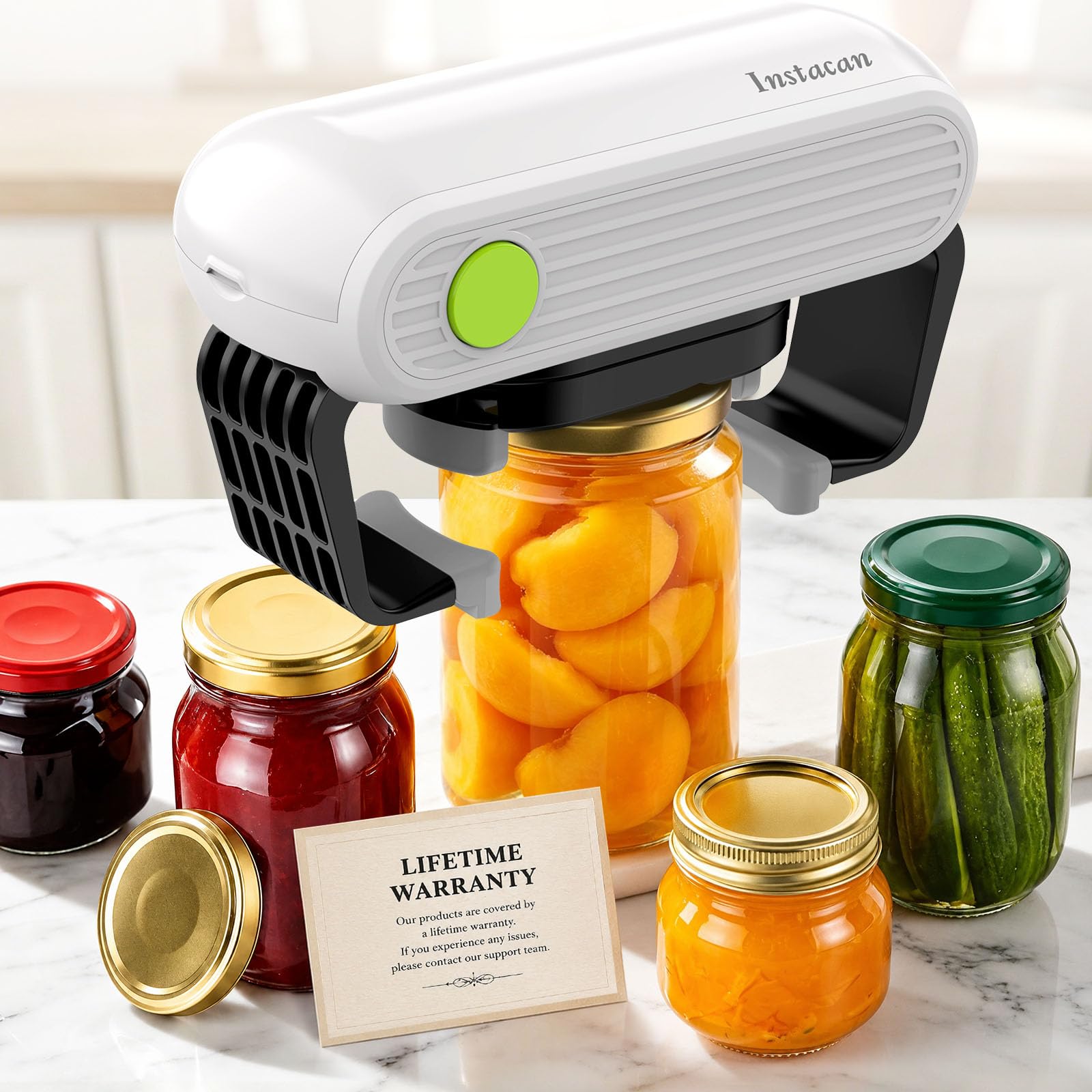 Effortless Electric Jar Opener Easy Opens Twist-Lid, One Handed Automatic Jar Opener for Weak Hands & Seniors with Arthritis, Battery Operated Essential Kitchen Gadgets Gift for Home Assistance