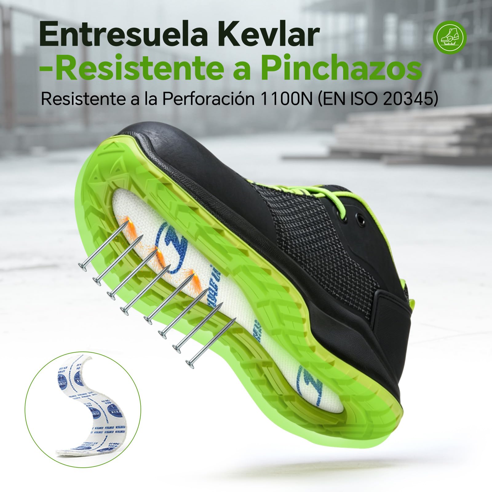 ISOOUS Zapatos de Seguridad Hombre Mujer Calzado Trabajo S3 ESD Impermeable