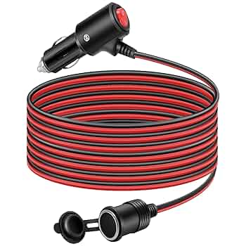Zigarettenanzünder Verlängerung 50cm - 12V-24V Adapter Mit Schalter & LED-Anzeige
