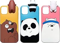 Vista 1 de Funda para iPhone 11 Pro Max 6.5 pulgadas 3D Animales de dibujos animados lindos We Bare Bears Funda de silicona suave 3 piezas Venta para iPhone 11