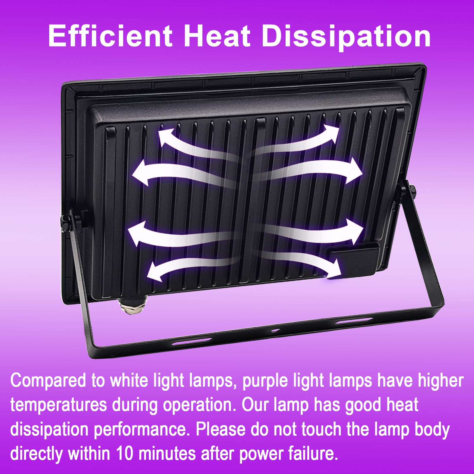 2 Piezas LED Luz Negra 150W, Foco LED Ultravioleta 395-400NM IP66 Impermeable, Luz Negra Ultravioleta Para Halloween, Navidad, Bar, Body Painting, Fiesta, Discoteca