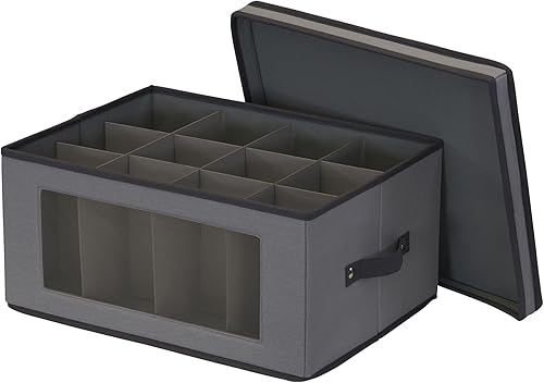 Miniatura 4 de Household Essentials Caja de almacenamiento para copones de vino, capacidad para 12 copas
