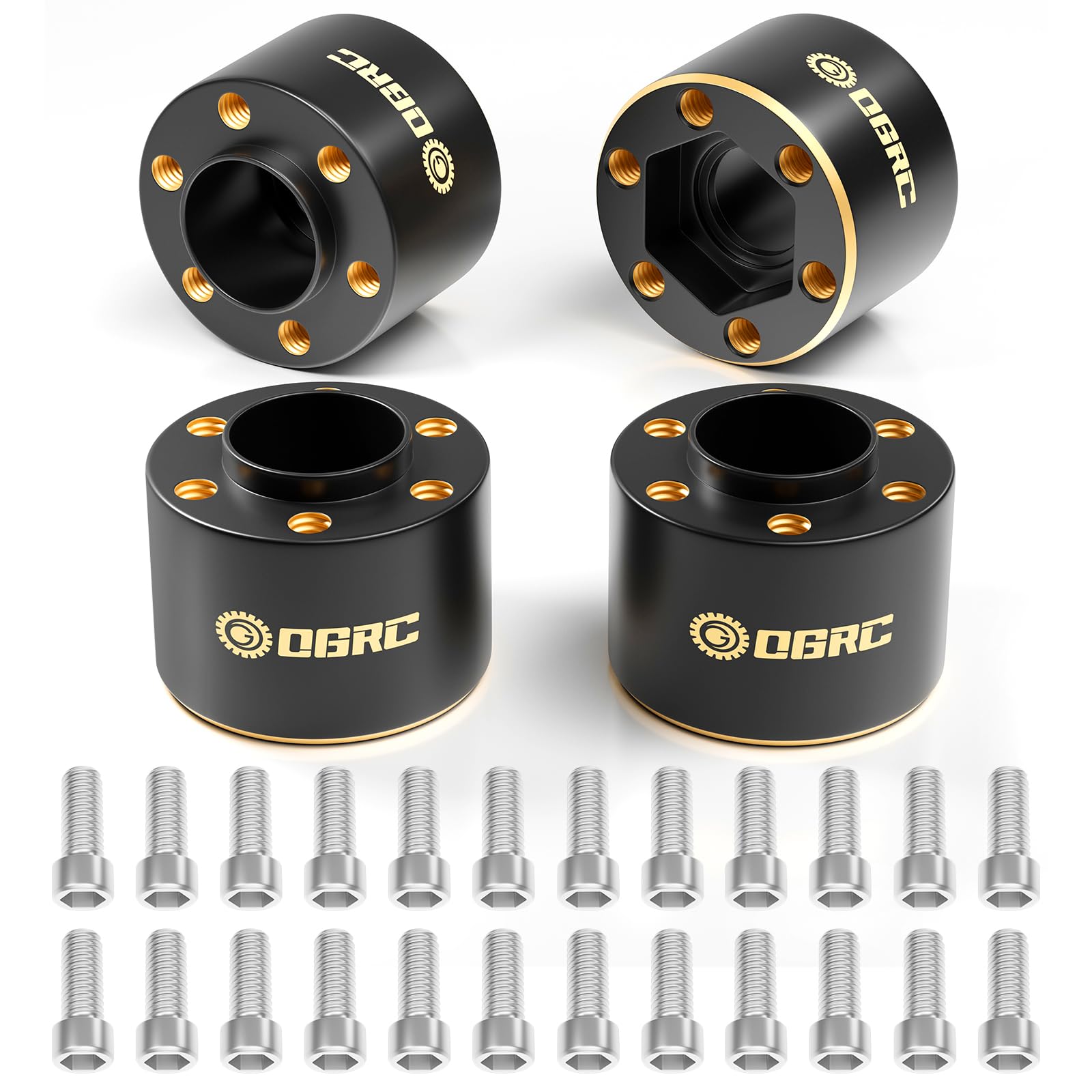 OGRC 1.9" Wheel Adapter 12mm Hex Hub Widen 6mm 9mm 15mm 22mm Brass Weights for SCX10 TRX4 GEN7 GEN8 1/10 RC Crawler (15mm)