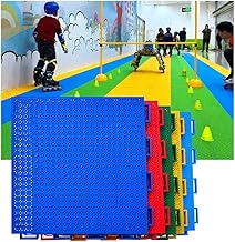 Azulejos modulares entrelazados de 30,5 cm para Sala de Patinaje, tapete de plástico con Orificios de Drenaje, Antideslizante, Amarillo (1 Unidad),Yellow-1PCS