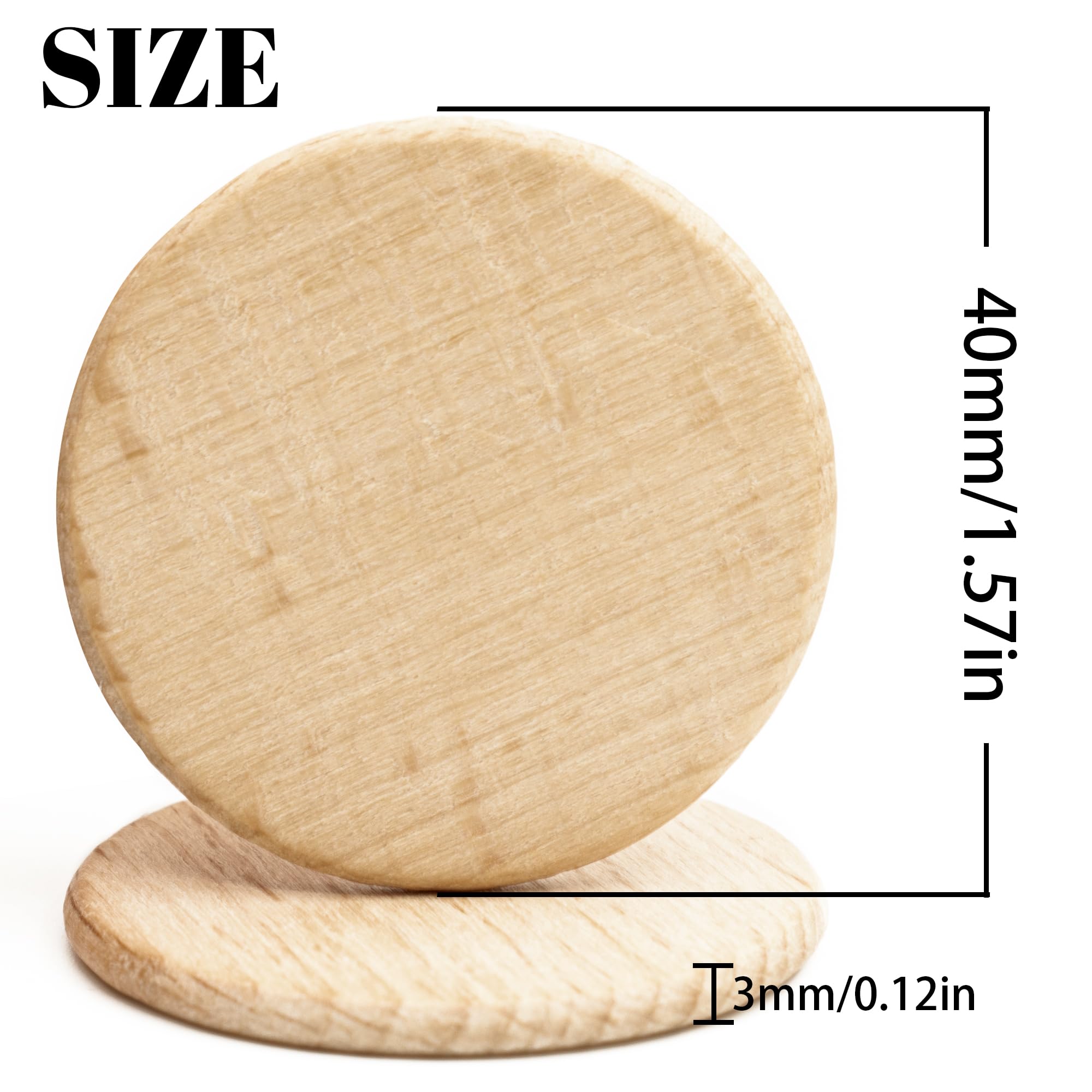 Lot de 30 jetons de boisson en bois personnalisés, 40 mm, jetons de poker double face gravés au laser pour bar, fête, mariage, soirée de jeux