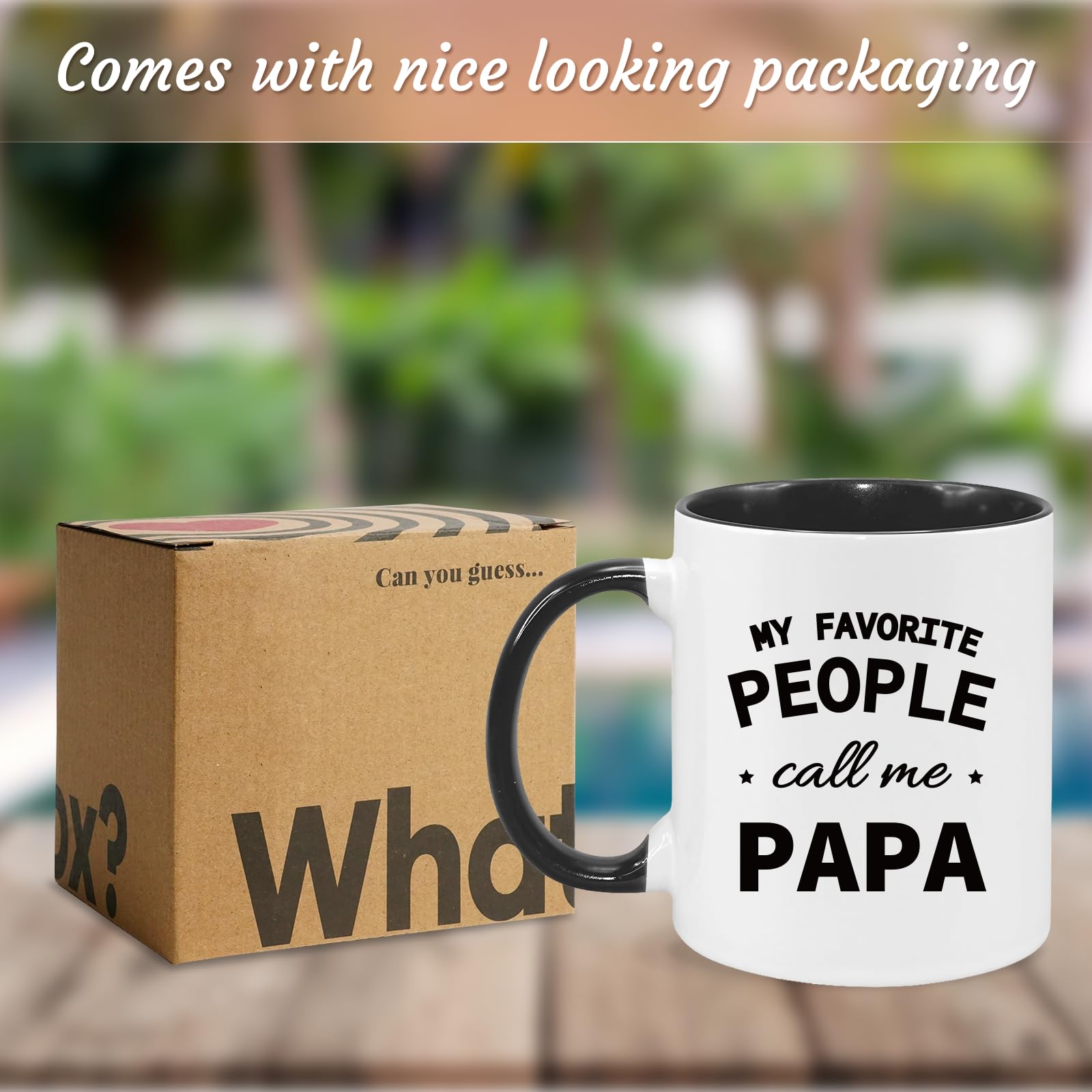 Papa Coffee Mug 11Oz Papa Gifts from Kids Grandkids, Fathers Day Birthday Gift for Dad Christmas Gift from Daughter, Son, Funny Dad Mug Microwave & Dishwasher Safe