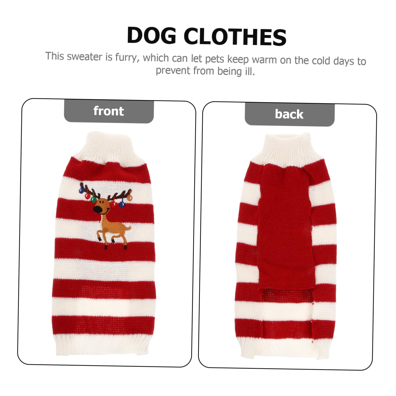 SUPVOX Pull Tricoté pour Chien Rouge Motif Cerf sans Manches en Fibres Acryliques, Vêtement d'hiver pour Célébration de Noël et Fêtes Festives