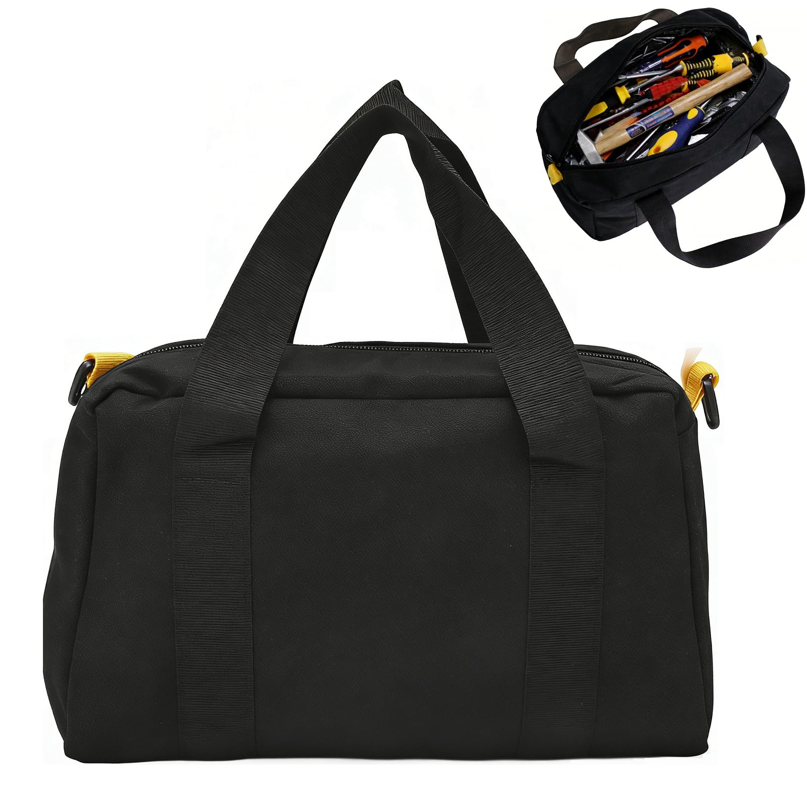 Borsa porta attrezzi da 30,5/35/40,6 cm, in tela impermeabile, con scomparti, cerniera, per chiavi, cacciaviti, pinze (40,6 cm)