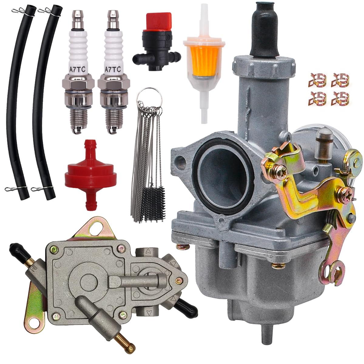 XingLi RZR 170 Carburetor 2009-2014 Fits for Polaris Phoenix 200 2005-2017 for Sawtooth 200 2006-2007 Carb With Fuel Pump and Spark Plug
