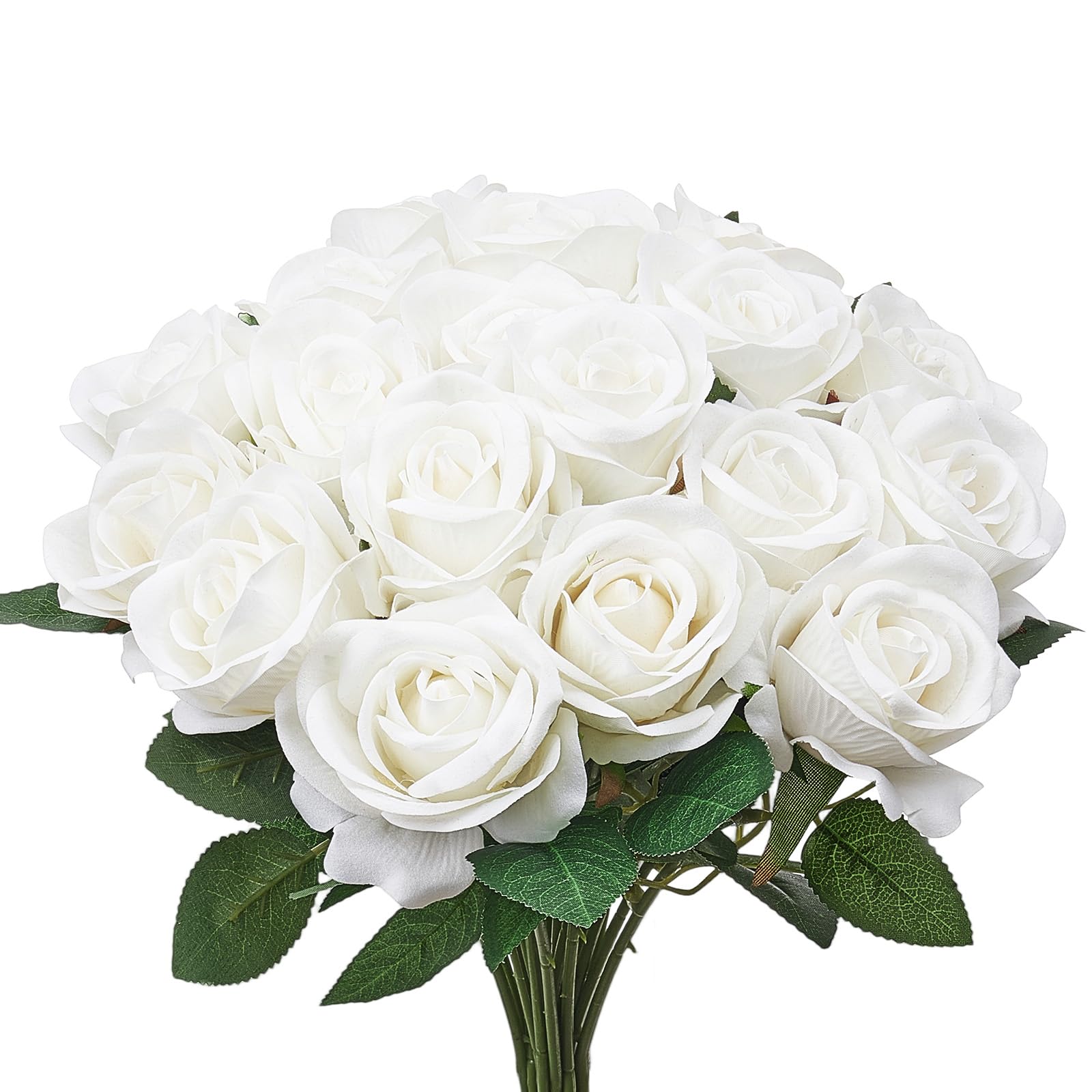VEVOR Künstliche Blumen Rosen, 120 Stück Kunstblumen, Weiße Gefälschte Rose mit Stielen, Schaumrosen für DIY Hochzeit Blumensträuße Braut Valentinstag Muttertag Zuhause Dekoration